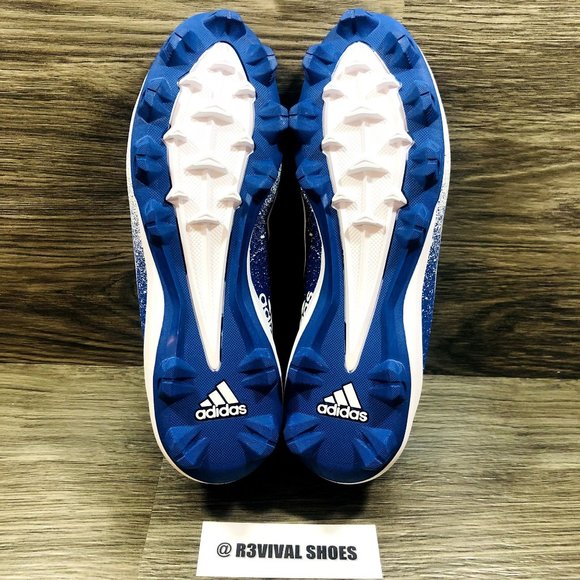 NWOB Adidas Men's Icon V Bounce Royal/White Baseball Cleats- Sz 10.5 - Picture 10 of 10